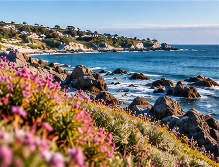 A quiet coastal village overlooking the sea